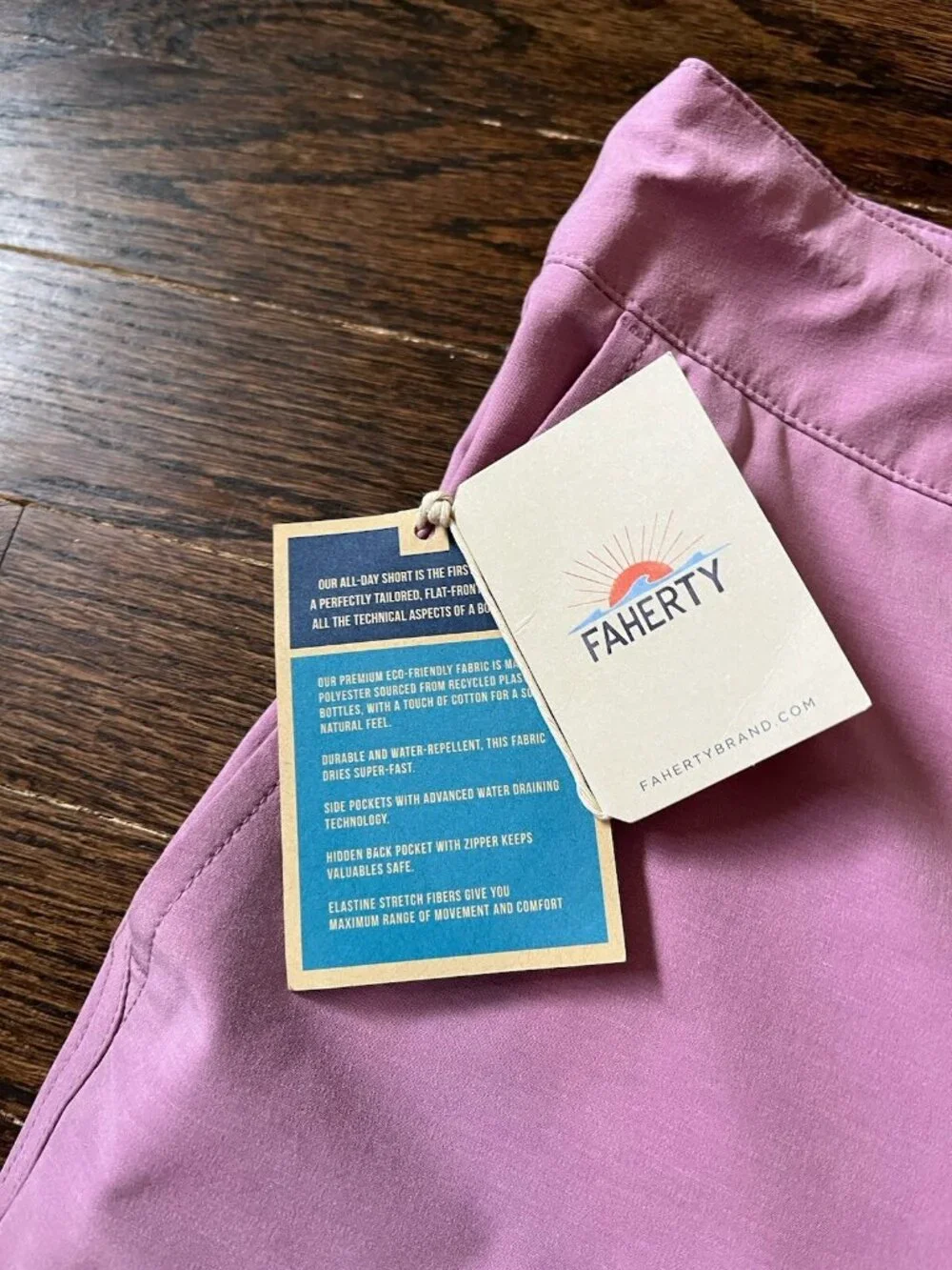 NWT FAHERTY $98 Men's All Day Shorts in Light Orchid Size 40 5